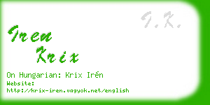 iren krix business card